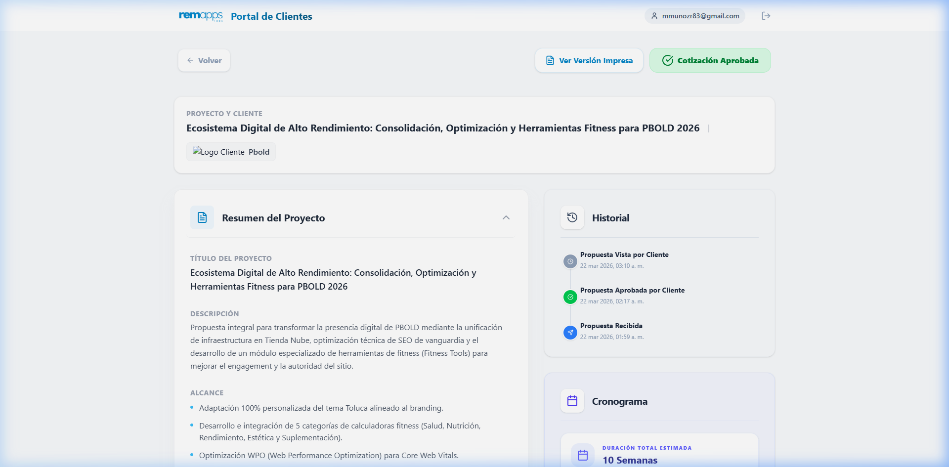 Portal del Cliente Remapps Sales Suite